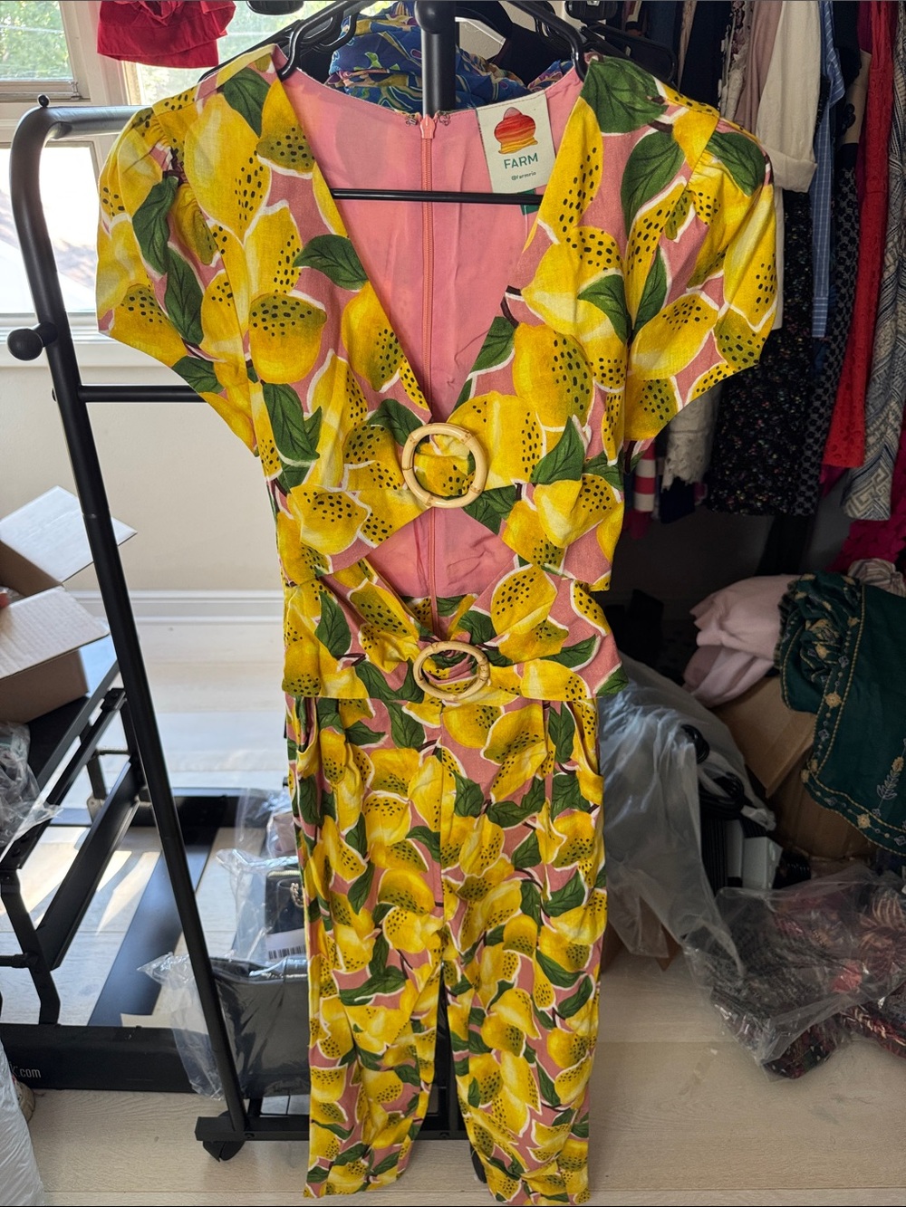 FARM Rio Fresh Lemons Jumpsuit - Picture 3 of 10